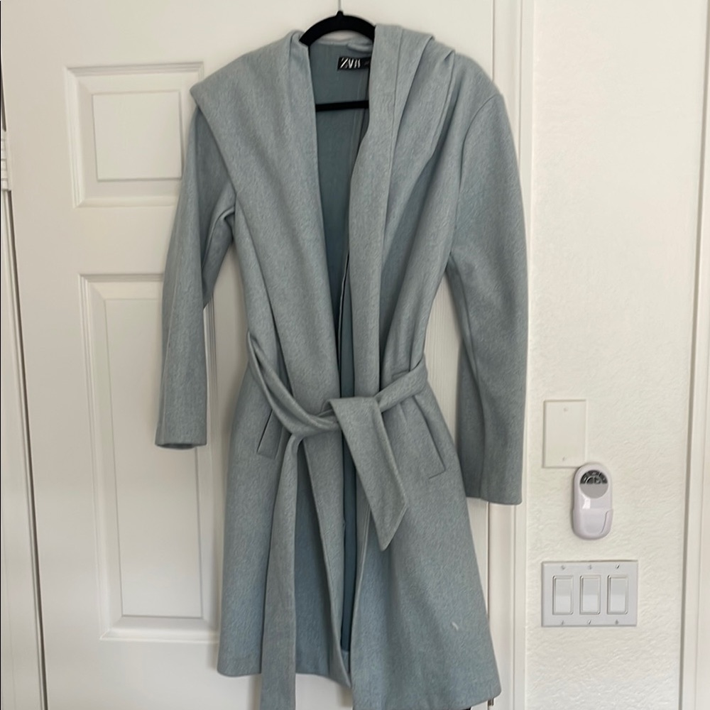 Zara Light Blue Trench Coat